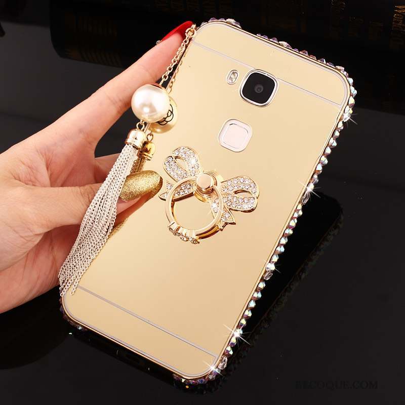 Huawei G7 Plus Border Métal Incassable Coque De Téléphone Étui Strass