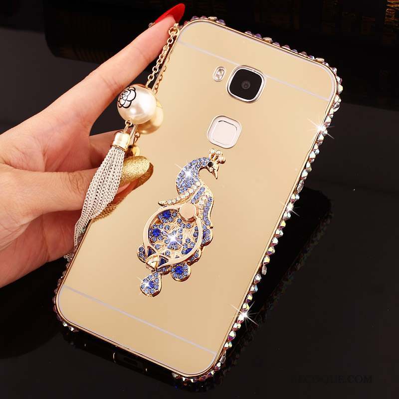 Huawei G7 Plus Border Métal Incassable Coque De Téléphone Étui Strass