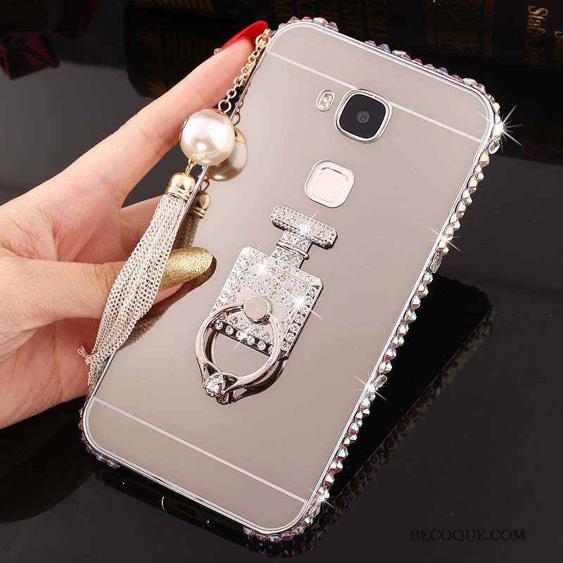 Huawei G7 Plus Border Métal Incassable Coque De Téléphone Étui Strass