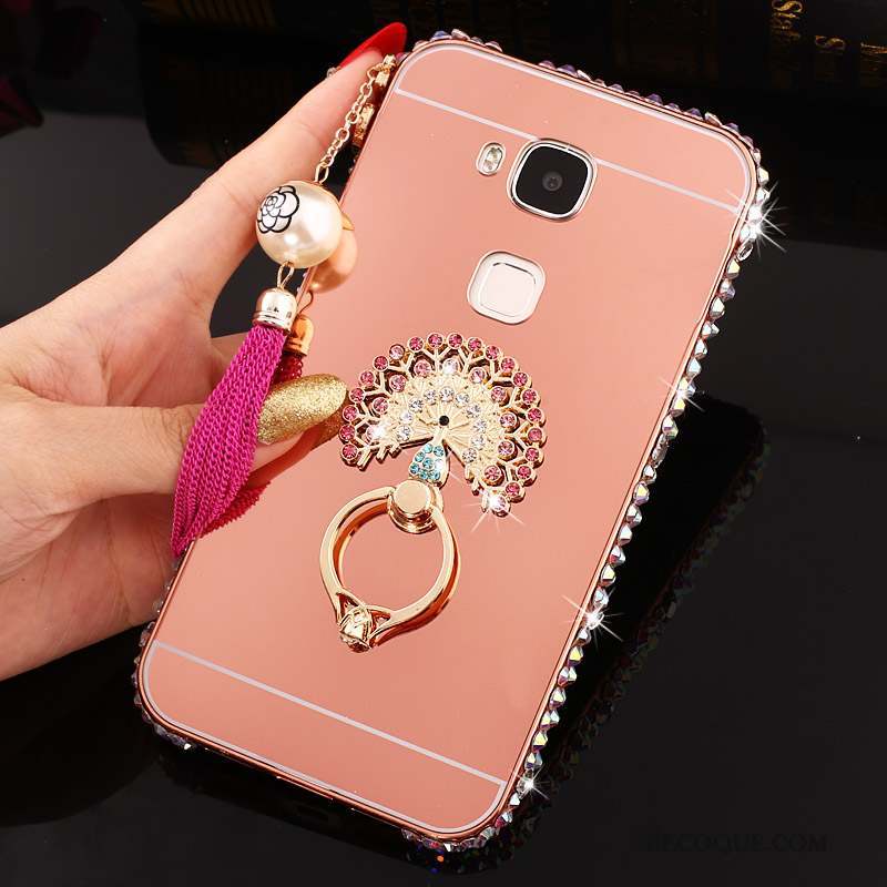 Huawei G7 Plus Border Métal Incassable Coque De Téléphone Étui Strass