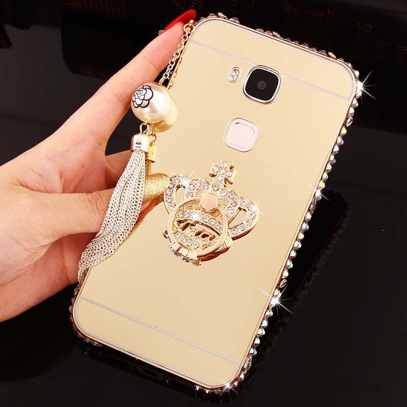 Huawei G7 Plus Border Métal Incassable Coque De Téléphone Étui Strass