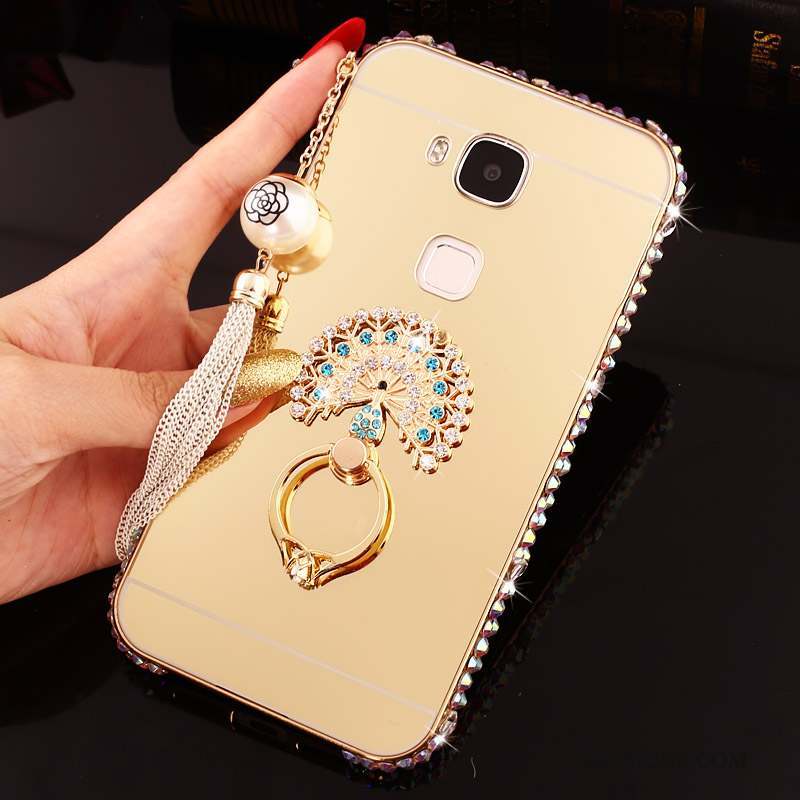 Huawei G7 Plus Border Métal Incassable Coque De Téléphone Étui Strass