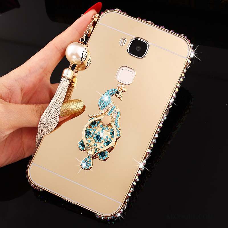 Huawei G7 Plus Border Métal Incassable Coque De Téléphone Étui Strass