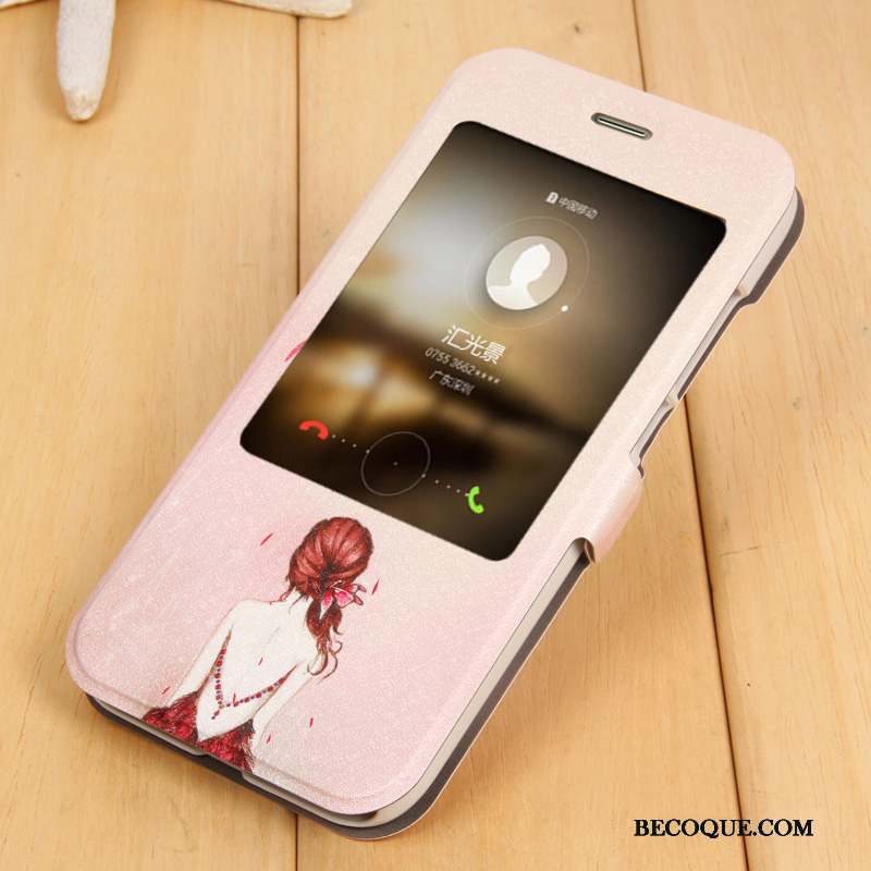 Huawei G7 Plus Coque Bleu Clair Étui En Cuir Réveillez-vous Clamshell Téléphone Portable Dessin Animé