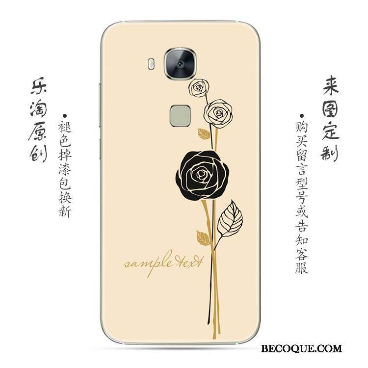 Huawei G7 Plus Coque Gris Fluide Doux Simple Transparent Rose Fleur