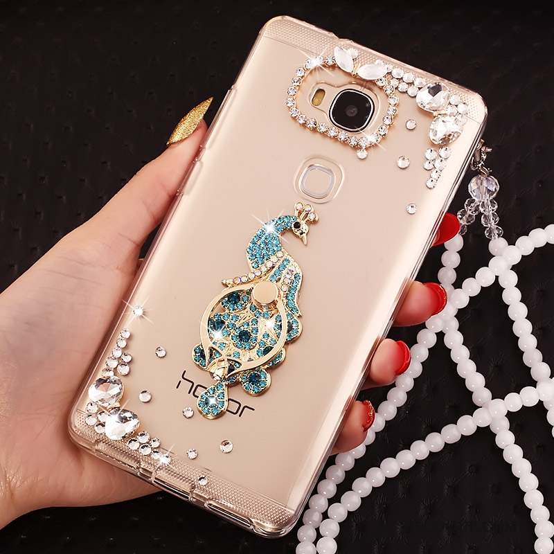 Huawei G7 Plus Coque Incassable Personnalité Transparent Ornements Suspendus Anneau Protection