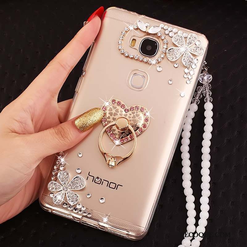 Huawei G7 Plus Coque Incassable Personnalité Transparent Ornements Suspendus Anneau Protection