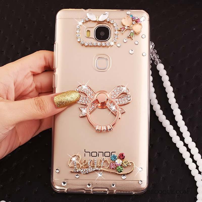 Huawei G7 Plus Coque Incassable Personnalité Transparent Ornements Suspendus Anneau Protection