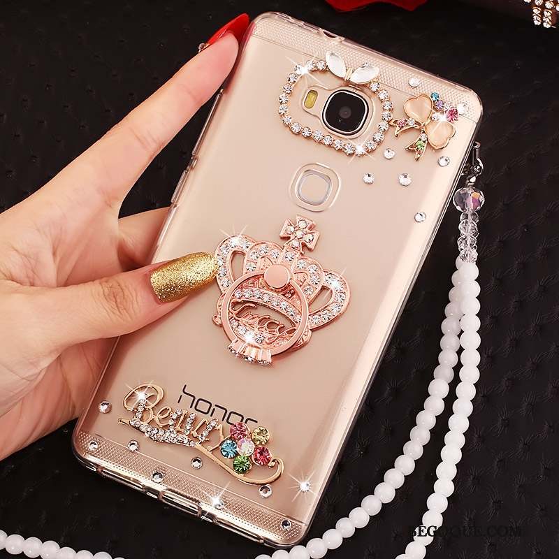 Huawei G7 Plus Coque Incassable Personnalité Transparent Ornements Suspendus Anneau Protection