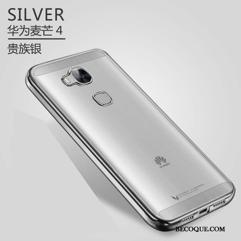 Huawei G7 Plus Coque Incassable Transparent Fluide Doux Protection Anneau Or