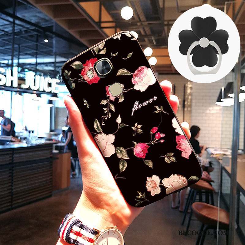 Huawei G7 Plus Coque Personnalité Incassable Téléphone Portable Fluide Doux Noir Créatif