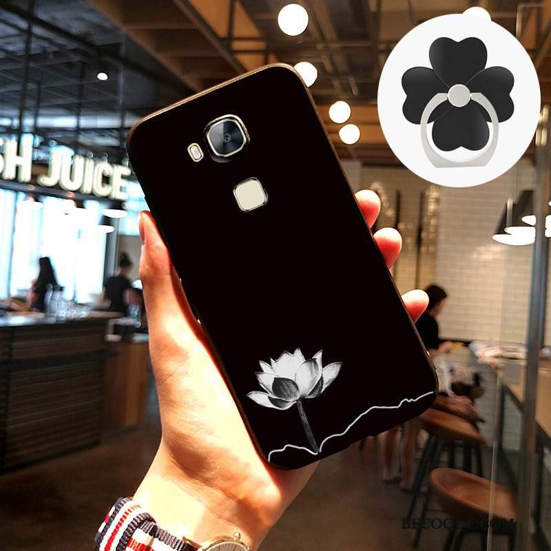 Huawei G7 Plus Coque Personnalité Incassable Téléphone Portable Fluide Doux Noir Créatif
