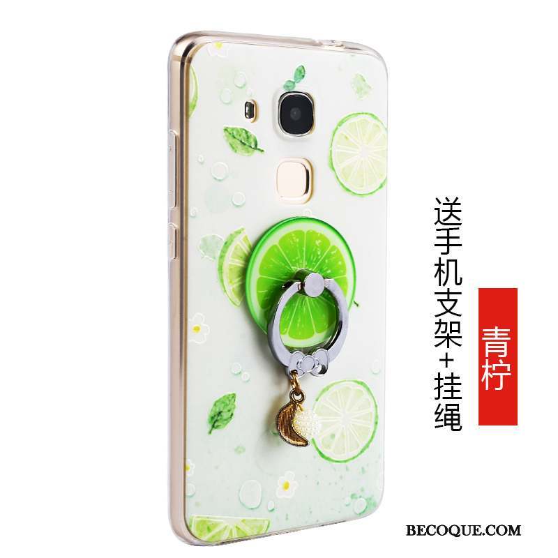 Huawei G7 Plus Coque Étui Protection Tout Compris Jaune Silicone Fruit