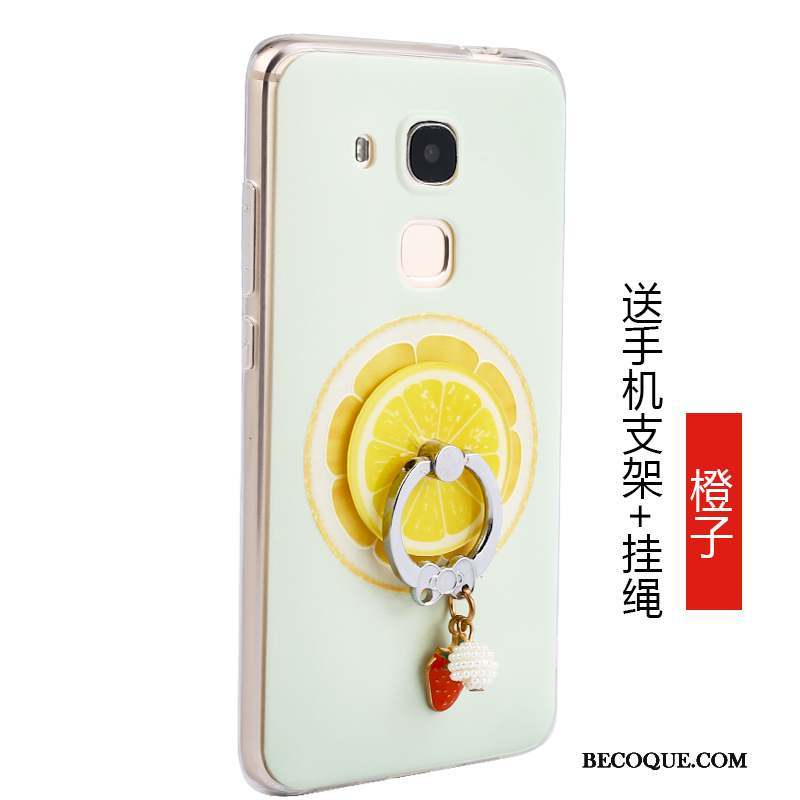 Huawei G7 Plus Coque Étui Protection Tout Compris Jaune Silicone Fruit