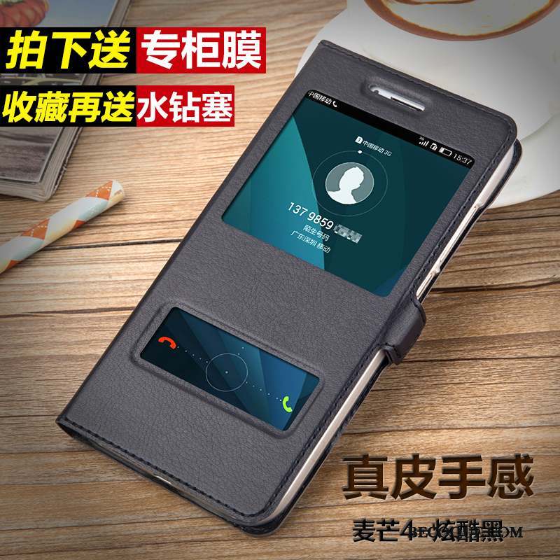Huawei G7 Plus Housse Coque De Téléphone Étui En Cuir Protection Noir