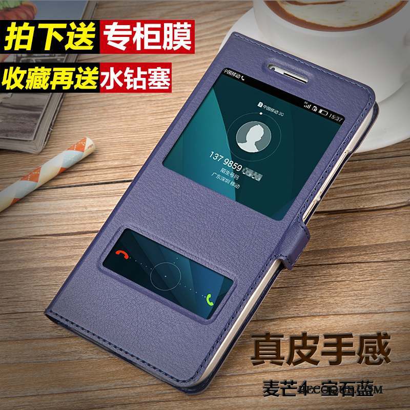 Huawei G7 Plus Housse Coque De Téléphone Étui En Cuir Protection Noir