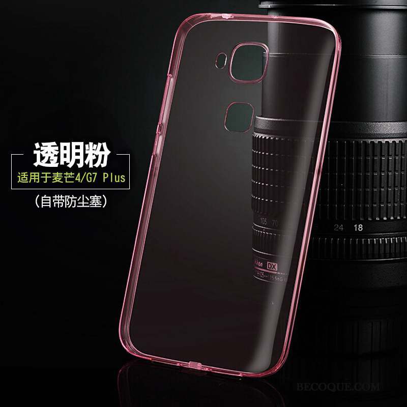 Huawei G7 Plus Protection Coque De Téléphone Fluide Doux Nouveau Silicone Rose