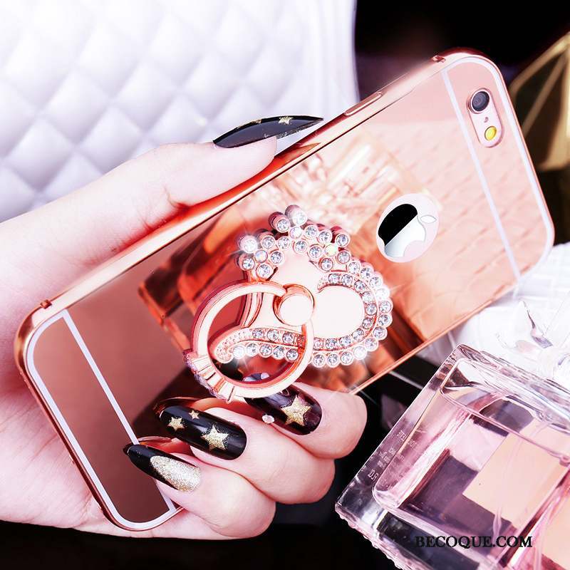 Huawei G7 Plus Strass Incruster Strass Rose Étui Métal Coque De Téléphone