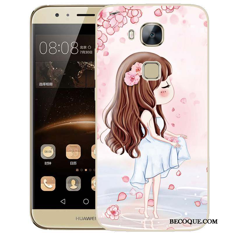 Huawei G7 Plus Téléphone Portable Protection Silicone Étui Coque Rose