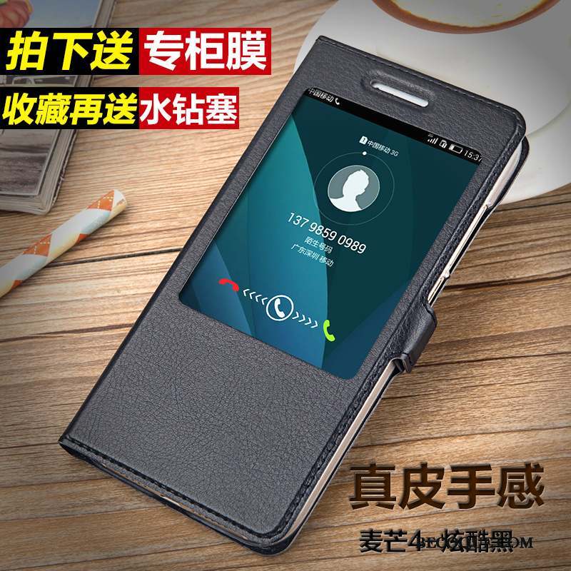 Huawei G7 Plus Étui En Cuir Dormance Mesh Coque De Téléphone Housse Protection