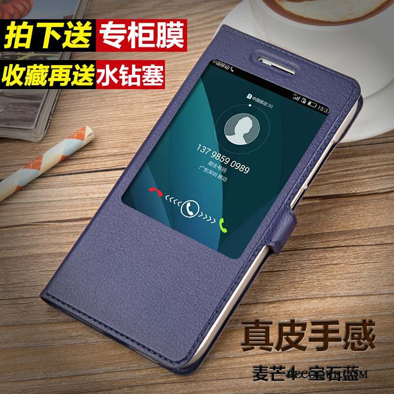 Huawei G7 Plus Étui En Cuir Dormance Mesh Coque De Téléphone Housse Protection