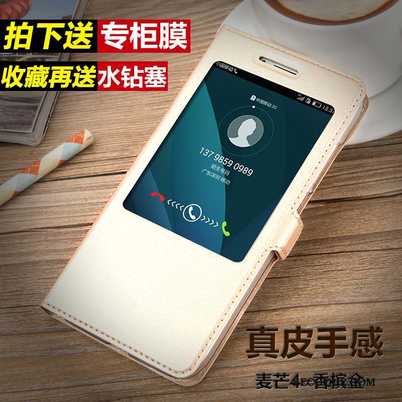 Huawei G7 Plus Étui En Cuir Dormance Mesh Coque De Téléphone Housse Protection