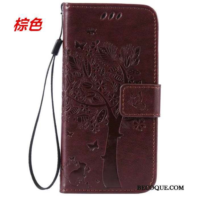 Huawei G7 Plus Étui Protection Étui En Cuir Coque De Téléphone Marron Clamshell