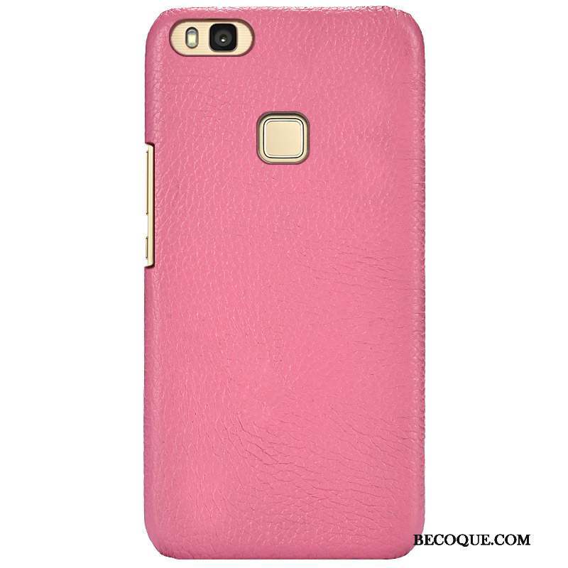 Huawei G9 Lite Coque Incassable Simple Étui En Cuir Rouge Cuir Véritable Difficile