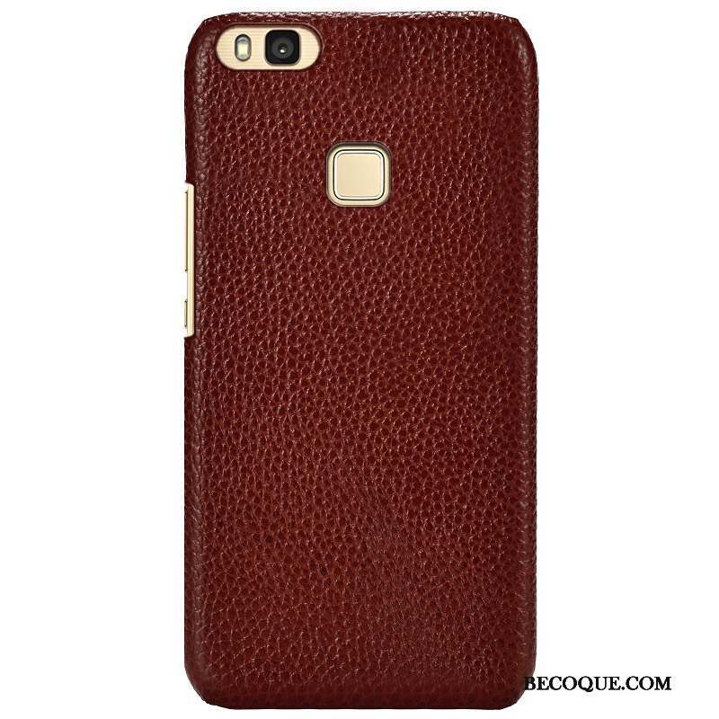 Huawei G9 Lite Coque Incassable Simple Étui En Cuir Rouge Cuir Véritable Difficile