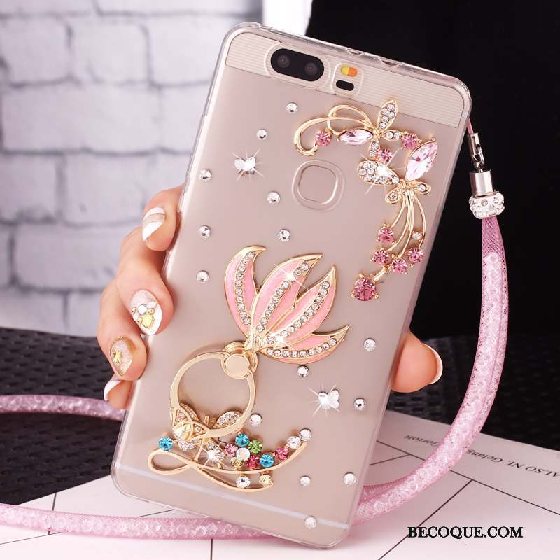 Huawei G9 Lite Strass Anneau Bleu Protection Coque De Téléphone Étui