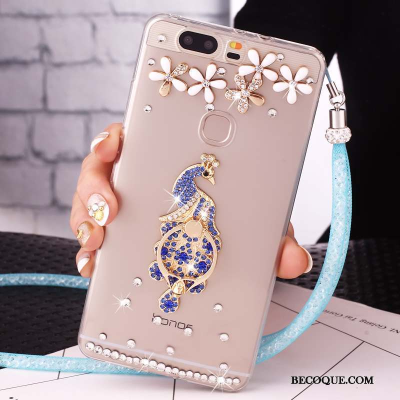 Huawei G9 Lite Strass Anneau Bleu Protection Coque De Téléphone Étui