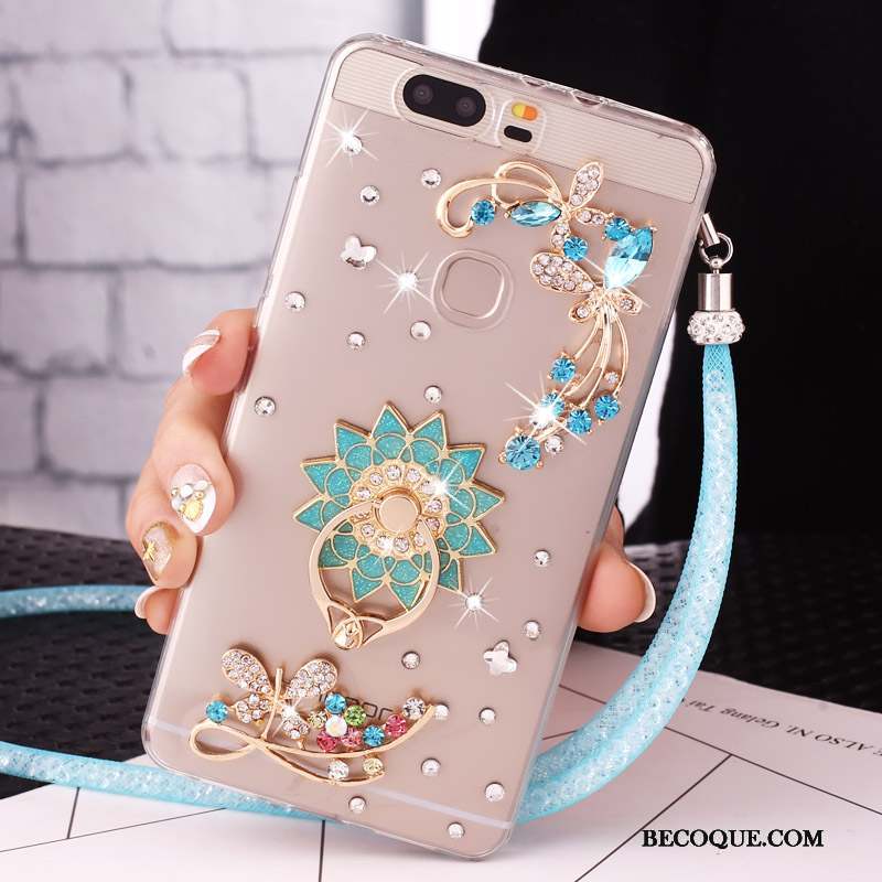 Huawei G9 Lite Strass Anneau Bleu Protection Coque De Téléphone Étui