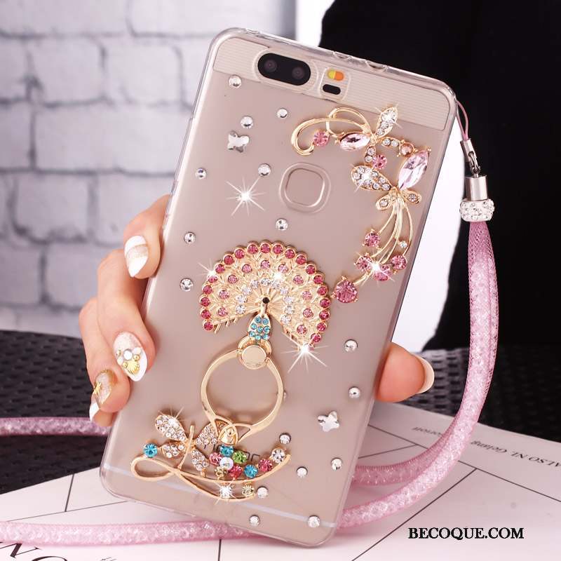 Huawei G9 Lite Strass Anneau Bleu Protection Coque De Téléphone Étui