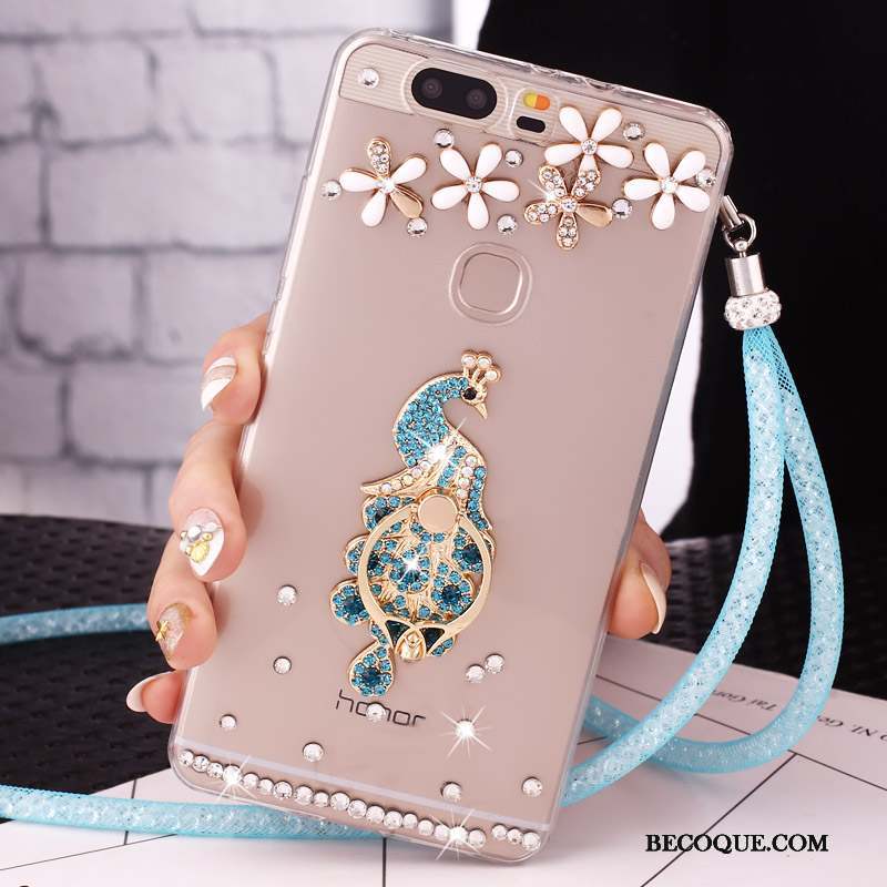 Huawei G9 Lite Strass Anneau Bleu Protection Coque De Téléphone Étui