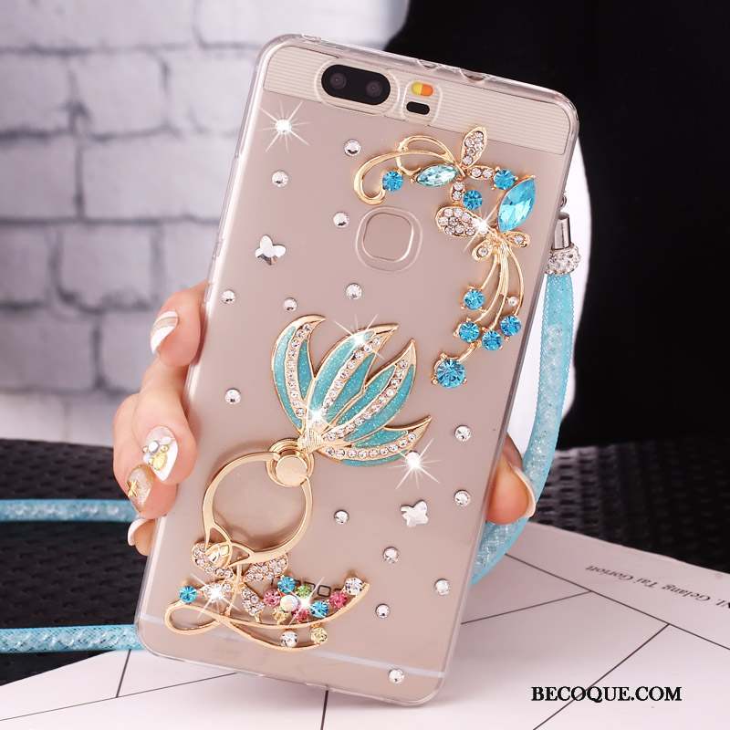 Huawei G9 Lite Strass Anneau Bleu Protection Coque De Téléphone Étui