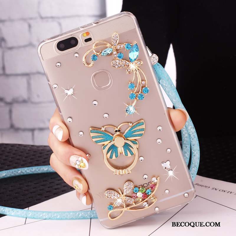 Huawei G9 Lite Strass Anneau Bleu Protection Coque De Téléphone Étui