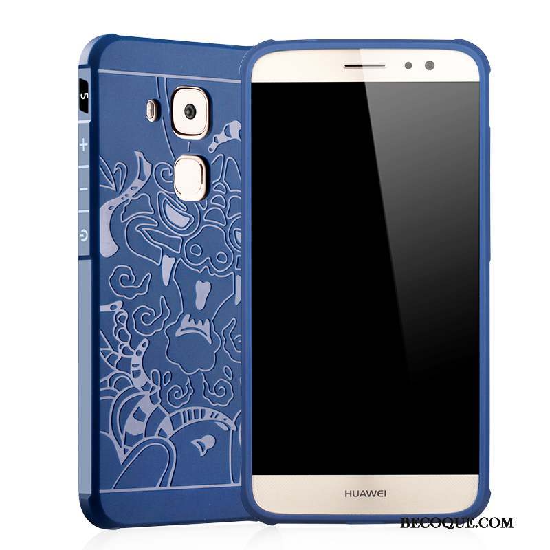 Huawei G9 Plus Coque De Téléphone Fluide Doux Bleu Incassable Très Mince Silicone