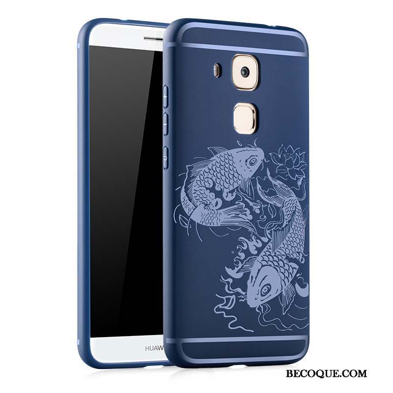 Huawei G9 Plus Coque De Téléphone Fluide Doux Bleu Incassable Très Mince Silicone