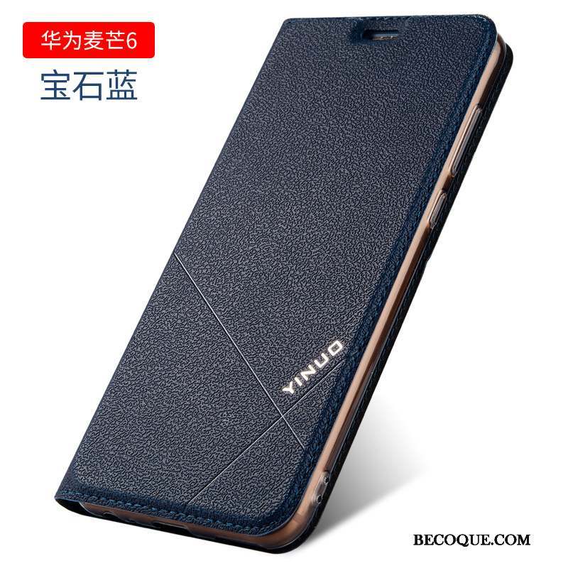 Huawei G9 Plus Coque De Téléphone Étui Étui En Cuir Incassable Clamshell Fluide Doux