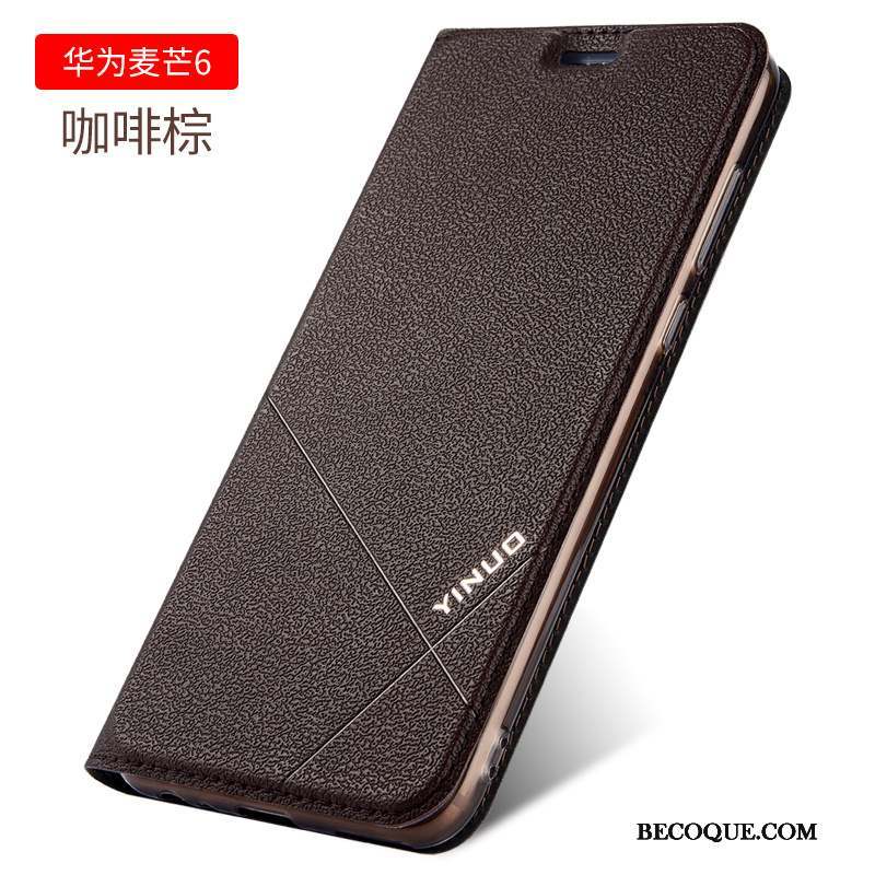 Huawei G9 Plus Coque De Téléphone Étui Étui En Cuir Incassable Clamshell Fluide Doux