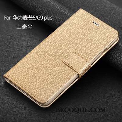 Huawei G9 Plus Coque Protection Tout Compris Étui En Cuir Rouge Portefeuille Clamshell