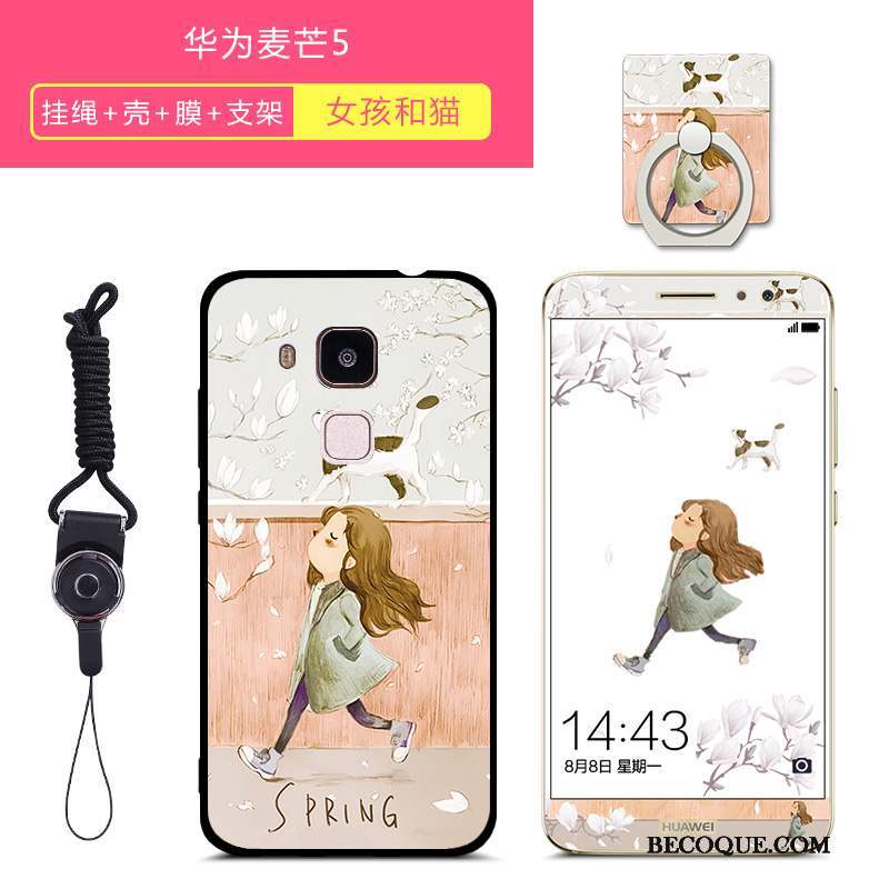 Huawei G9 Plus Coque Tendance Tout Compris Fluide Doux Rose Incassable Créatif