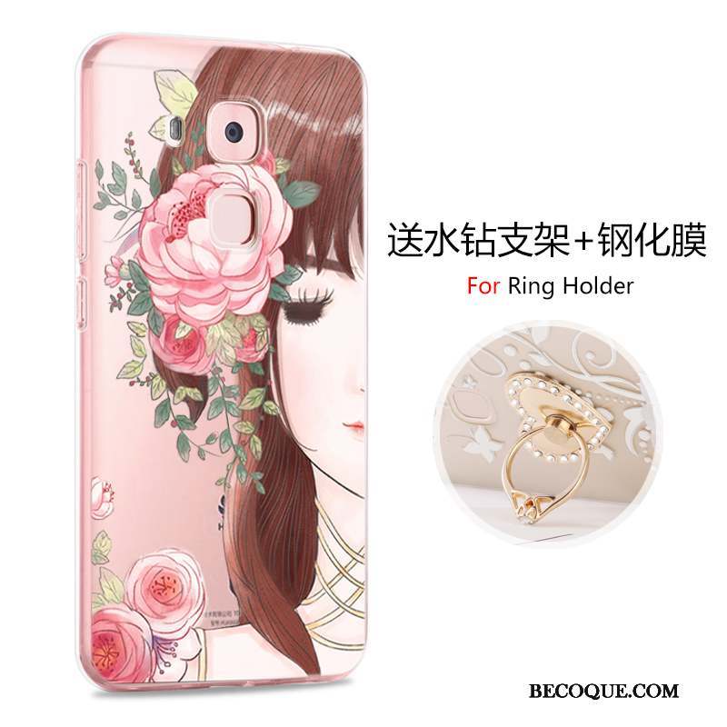 Huawei G9 Plus Dessin Animé Rose Incassable Personnalité Coque Protection