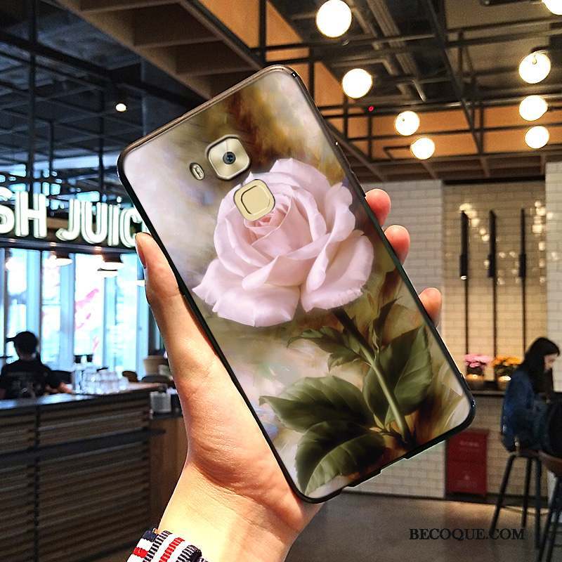 Huawei G9 Plus Fluide Doux Coque De Téléphone Rose Étui Incassable Art