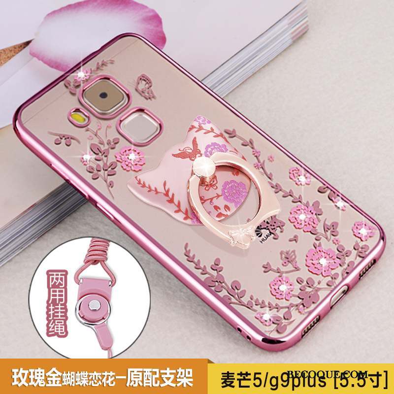 Huawei G9 Plus Incassable Or Rose Silicone Tendance Protection Coque De Téléphone