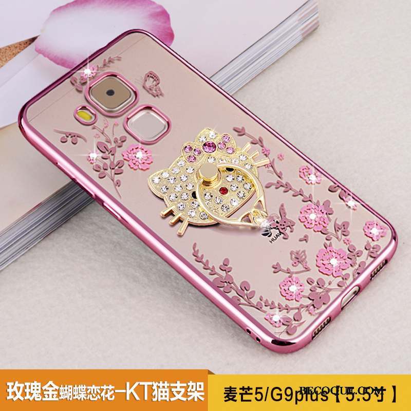 Huawei G9 Plus Incassable Or Rose Silicone Tendance Protection Coque De Téléphone