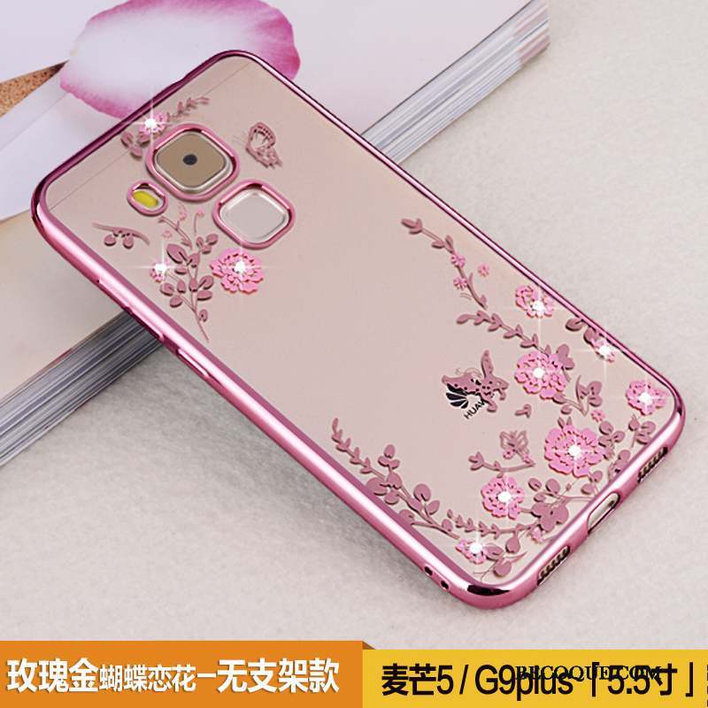 Huawei G9 Plus Incassable Or Rose Silicone Tendance Protection Coque De Téléphone