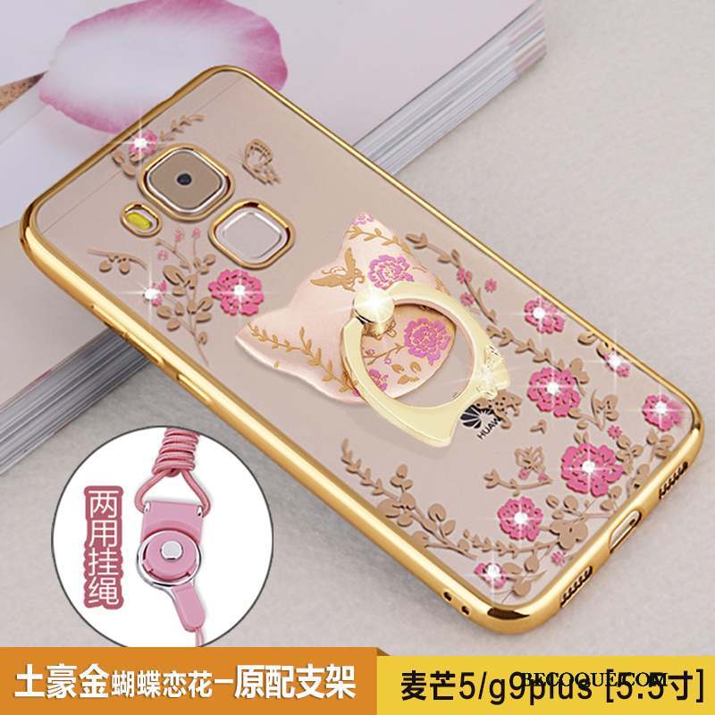 Huawei G9 Plus Incassable Or Rose Silicone Tendance Protection Coque De Téléphone