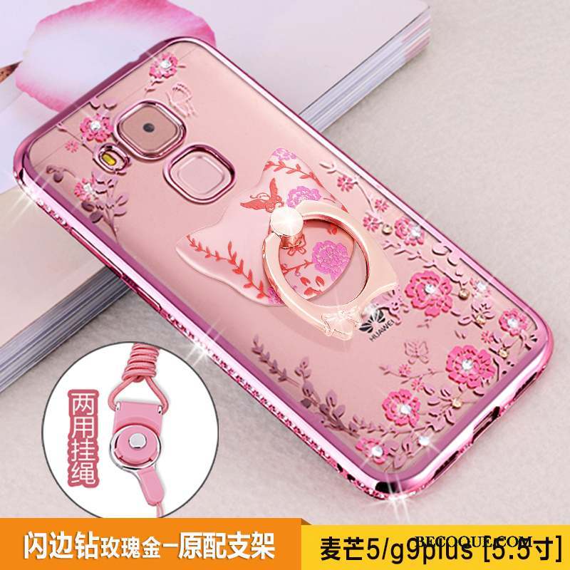 Huawei G9 Plus Incassable Or Rose Silicone Tendance Protection Coque De Téléphone