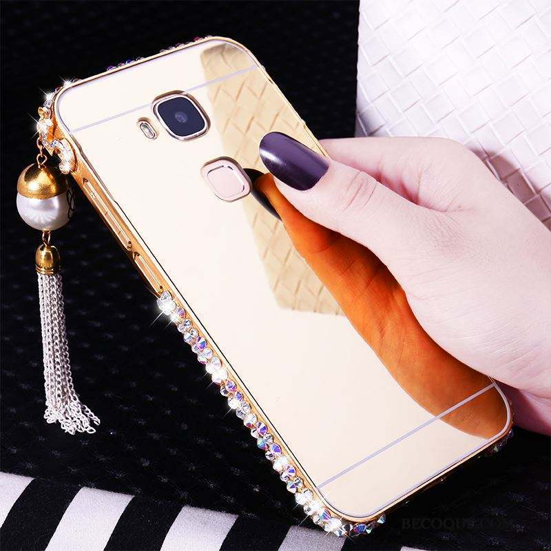 Huawei G9 Plus Or Incruster Strass Métal Étui Coque De Téléphone Protection